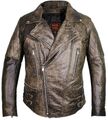 Designer Herren Motorrad Lederjacke Bikerjacke Vintage Jacke Motorradjacke Used