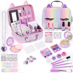Kinderschminke Set Mädchen, Waschbar Make up Set mit Schminkkoffer Kinder NEU