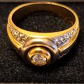 Goldring 750 Gold 0,5 Karat Diamant Brillant mit Gutachten