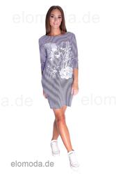 Longshirt Tunika Gestreift mit Motiv 3/4 Arm Gr. S M 36 38, 6579