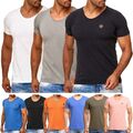 Redbridge Herren T-Shirt Casual V-Neck Basic Sommer Shirt Slim Fit Baumwolle