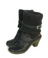 ART Stiefelette Boots Bootie Stiefelette Schwarz Strickstulpen Gr. EUR 38 (DW85)