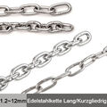 Edelstahlkette Ankerkette Langgliedrig Kurzgliedrig Rundstahlkette 1.2mm~12mm