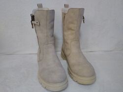 Rieker Damen Chelsea Boots hellbeige Stiefeletten Lammwolle  gr 38 (5)