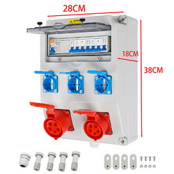 BAUSTROMVERTEILER WANDVERTEILER KOMPLETT 32A 16A 230V MIT BALS DOSE LS FI  IP67