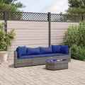 Gartenmöbel Sofa Garnitur Lounge Sitzgruppe 5-tlg. Grau Poly Rattan vidaXL