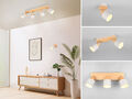 Deckenstrahler & Wand Aufbauspots skandinavisches Design Hellgrau mit Holz Natur