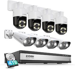 ZOSI 24CH 5MP PoE Überwachungskamera Set Außen 4TB Auto Personnenerkennung H265+