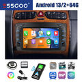 Autoradio Android 13 Carplay GPS Nav RDS Für Mercedes Benz C-Klasse CLK W209 64G