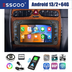 Autoradio Android 13 Carplay GPS Nav RDS Für Mercedes Benz C-Klasse CLK W209 64G