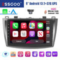 2+32G Carplay Autoradio Android 13 GPS Navi RDS BT +Kamera Für Mazda 3 2010-2013