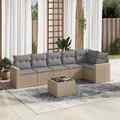 Gartenmöbel Sofa Garnitur Lounge Sitzgruppe 6-tlg. Beige Poly Rattan vidaXL