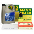 MANN Filterset + 5L ORIGINAL 5W30 dexos2 Motoröl für OPEL CORSA D 1.0 1.2 1.4