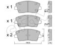 CIFAM Bremsbelagsatz Scheibenbremse 822-1168-0 für KIA STINGER CK GDi 4WD