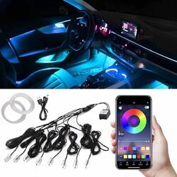 10M Auto RGB LED Innenraum Lichtleiste Ambientebeleuchtung Neon APP USB ▶8 IN 1◀