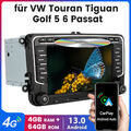 4+64GB Android 13 Autoradio Carplay GPS 4G Für VW Golf 5 6 Polo 6R Touran Tiguan