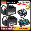 2x 18V Original 8,0AH Akku Für Makita BL1860 BL1850 BL1830 Led Anzeige+Ladegerät