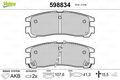 VALEO Bremsbelagsatz, Scheibenbremse 598834 für CHRYSLER MITSUBISHI