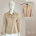 TAIFUN - Damen Bluse / Tunika mit Schnürung Lang Arm  Gr.40  beige - Stretch