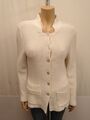 GEORG MAIER Paula Strickjacke Gr.40 Cardigan Creme 100% Schurwolle