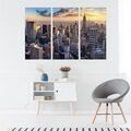 Leinwand Bilder SET 3-Teilig 3D Panorama von New York City Wandbilder xxl 2139