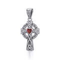 Keltisches Kreuz Herz Edelstein 925 Sterling Silber Anhänger Von Peter Stone