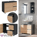 Waschtischunterschrank Waschbeckenunterschrank Badschrank J-shape 80x61cm Vicco