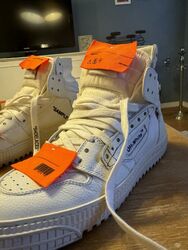 OFF-WHITE Off Court 3.0 Sneaker aus Leder - Weiß / Neonorange