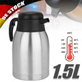 Thermoskanne 1,5 L Isolierkanne Thermosflasche Edelstahl Kaffeekanne Teekanne