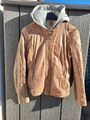 coole  Lederjacke der Marke Gipsy  altrosa  abnehmbaren Sweat- Kapuze Gr. L