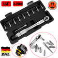 11tlg. Drehmomentschlüssel Ratsche 1/4" 5-25 NM Fahrrad Motorrad Stecknüsse Set