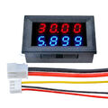 1/2/5PCS DC 0-200V 4 Bit 5 Wires 10A Dual Digital LED Amp Voltmeter Ammeter