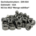 Sechskantmuttern DIN 934 Edelstahl V2A VA  Muttern M3 M4 M5 M6 M8 M10 M12