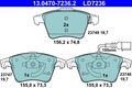 Bremsbelagsatz Scheibenbremse ATE Ceramic 13.0470-7236.2 für VW TRANSPORTER T5