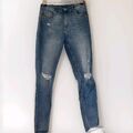 H&m Divided DamenHose Jeans blau Super Skinny High Waist Destroyed Gr.44 Neu