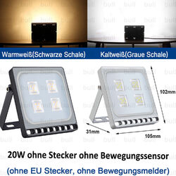 LED Fluter Flutlicht Strahler Scheinwerfer Außen Baustrahler 10-100W Lampe DE