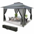 Pavillon 3x3/3,6x3,6m Faltpavillon Gartenzelt Partyzelt Faltbar Wasserdicht Zelt