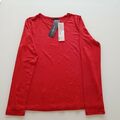 Damen Langarm T-Shirt Longshirt Longsleeve Rundhals Gr. L 40 Rot,Neu mit Etikett