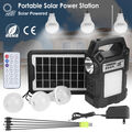 Tragbares Solar Generator Power Station Mit Solarpanel Ladegerät 3 LED Lampen DE