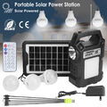 Tragbare Generator Solar Powerstation mit 4 USB Ladegerät Solarpanel Lampe 