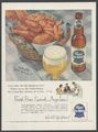 Original Reklame, 1954 - Pabst Beer, Bier, Blue Ribbon, Illustration, Barbecue