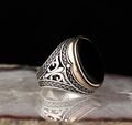 Herren Ring 925 Sterling Silber mit Schwarzem Onyx stein