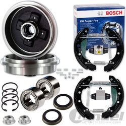 BREMSTROMMELN Ø200 ABS-RING +BOSCH BACKEN passend für OPEL CORSA C TIGRA TwinTopBOSCH Super Pro REP-SATZ vormontiert + RADLAGERSATZ