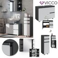 Badmöbelset J-shape Anthrazit Weiß modern Badezimmer Schrank Badschrank Vicco