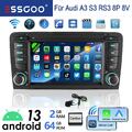 Android 13 Autoradio Carplay 2+64G GPS BT RDS WIFI Für Audi A3 S3 RS3 8V 8PA 8P1