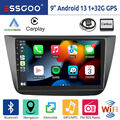 9" 32GB Autoradio Für SEAT ALTEA 2004-16 Android 13 GPS Navi WIFI BT RDS Carplay