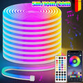 5/10/20M Neon LED Strip Streifen RGB Flex Schlauch diffus Lichtband Dimmbar APP