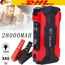 28000mAh Auto KFZ Starthilfe 800A 12V Jump Starter Ladegerät Booster Power Bank