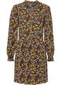 Blusenkleid mit Blumenprint Gr 44 Schwarz Rostbraun Lemoncurry Casual-Kleid Neu*