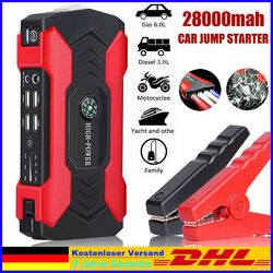 28000mAh Auto PKW KFZ Starthilfe Jump Starter Ladegerät Booster Power Bank 12V